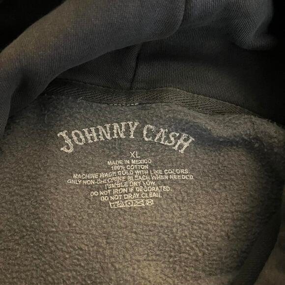 Grey Johnny Cash The Man in Black hoodie Size XL Brand New - Picture 2 of 2
